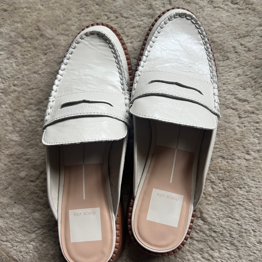 Dolce Vita White Slip in Loafers
